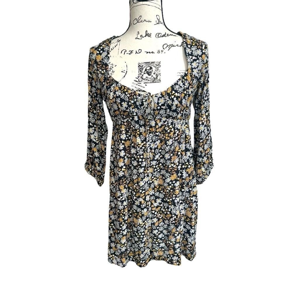 Volcom Women's Floral Milkmaid‎ Mini Babydoll Dress, Small